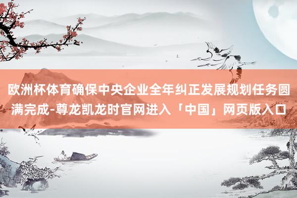 欧洲杯体育确保中央企业全年纠正发展规划任务圆满完成-尊龙凯龙时官网进入「中国」网页版入口