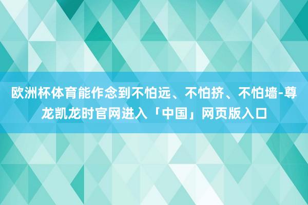 欧洲杯体育能作念到不怕远、不怕挤、不怕墙-尊龙凯龙时官网进入「中国」网页版入口