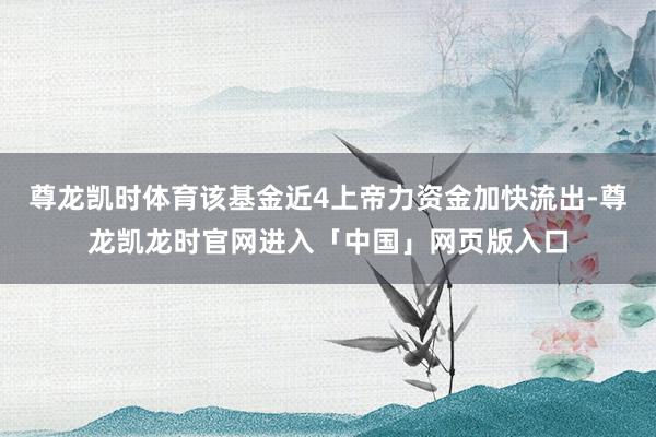 尊龙凯时体育该基金近4上帝力资金加快流出-尊龙凯龙时官网进入「中国」网页版入口